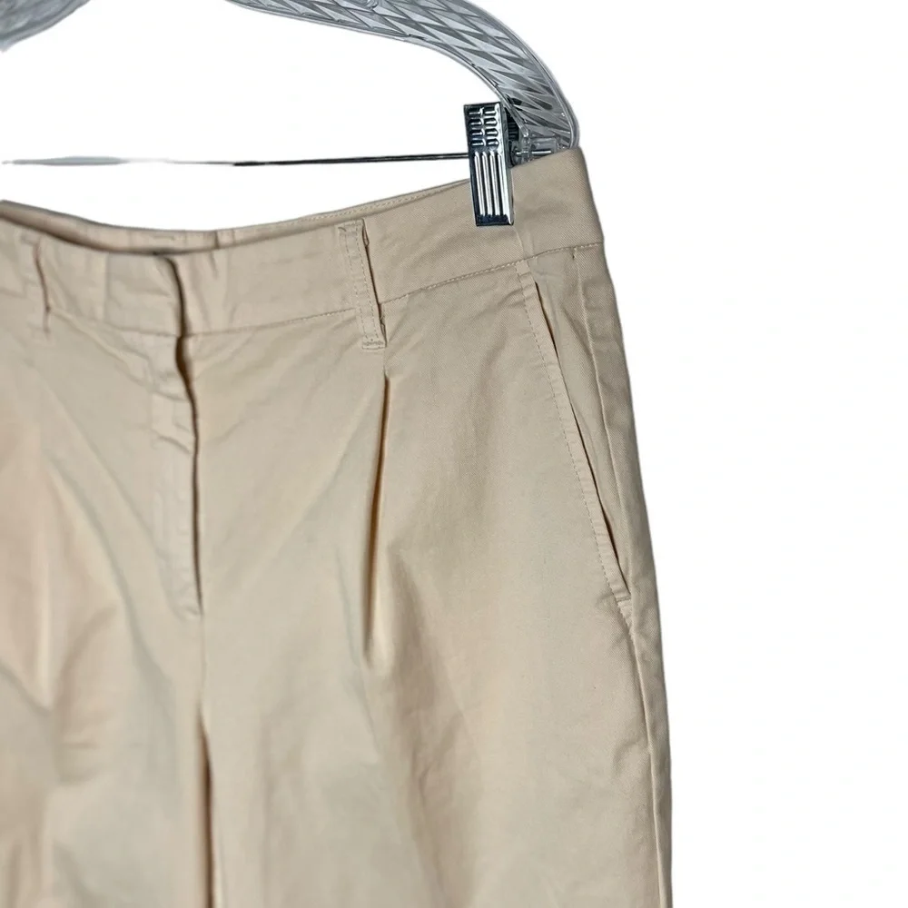 J.Crew Women’s Pleated khaki Pants Size 10 Straight Leg Zipper Closure Pockets